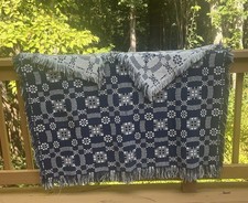 Early American Hand Woven Reversible Antique Coverlet picture