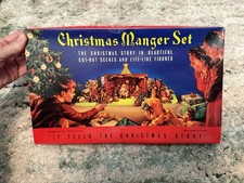 Vintage 1990 Shackman Christmas Manger Unused in Original Box picture