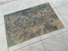 California Gold Rush Mine Mining Miners Ore Cart Claim Jumpers Pencil Drawing picture