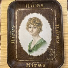 Rare 1900s Hires Root Beer Advertising Tin Tray Haskell Coffin Signature Vintage picture