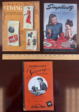 Lot of (3) 1940's How To SEWING BOOKS Simplicity Short Cuts Patterns Beginners picture