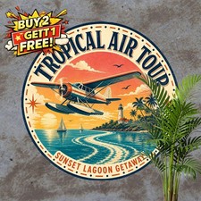 Hawaii Islands Vintage Style Map Design Round Metal Sign Garage Decor picture