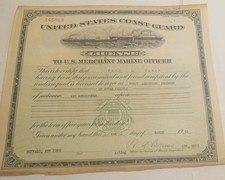ULTRA RARE LG 1952 US COAST GUARD BOAT OPERATING LICENSE VINTAGE PICTORIAL GEM picture