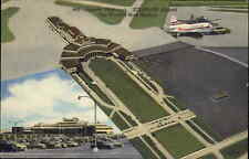 Pittsburgh Pennsylvania PA Birdseye View Airport c1940s Linen Postcard picture