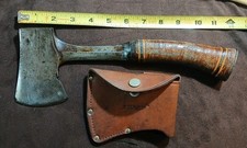 Vtg 1940-1950 ESTWING 14A Hatchet W/ Leather Sheath, U.S.A.  picture