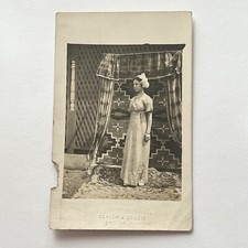 Antique RPPC Real Postcard Photograph Beautiful Woman Native American Tapestry picture
