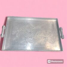 Vintage Hammered Aluminum Serving Tray 17”W x 10”L picture
