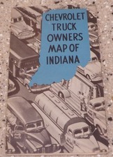 MINTY 1950s CHEVROLET Chevy TRUCK OWNERS MAP of INDIANA Advertising  RARE picture