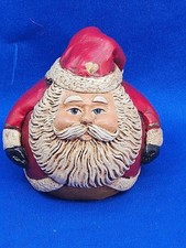 Vtg Early Jim Shore Chubby Roly Poly Santa Figurine 1990 Signed JS 2.5