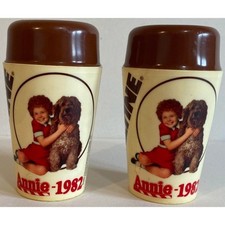 2 Vintage Little Orphan Annie 1932 - 1982 50th Anniversary Ovaltine Shaker Cups picture