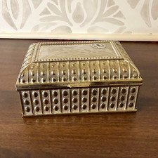 Vintage Davco Silver Ltd Silverplate Hobnail Trinket Jewelry Box China picture