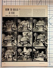 1940s How to Build a Fire Guide Vintage Magazine Page Joesbitt's Ad Ephemera picture