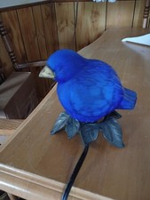 Vintage Cobalt Blue Glass Bird Lamp Lighted Bluebird by Andrea by Sadek picture