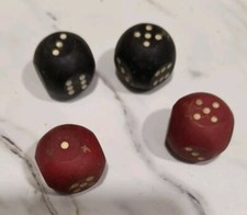 Vintage 4 Filled Dice Wooden Game 3/4