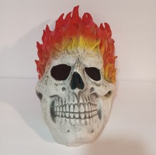 Latex Flaming Skull Mask Halloween Ghost Rider picture