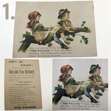 Antique 1880s Nashville TN The Palace Millinery Trade Card L Jonas Hat Fashion picture