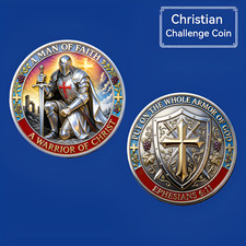 Christian Challenge Coin Warrior of Christ Ephesians 6:11 Collectible Faith Coin picture