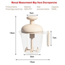 1PCS Press-Type Semi-Automatic Egg Beater with Filter fits Baking & Dessert Prep picture