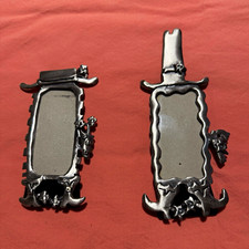 Vintage Ashleigh Manor Pewter Picture Frame Set Whimsical Wizard Witch Goth Set picture
