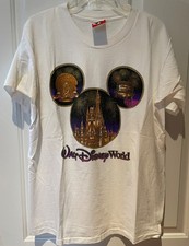 VTG 90s Disney World Mickey Ears T Shirt Large MGM EPCOT Castle USA picture