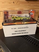 1/64 Code 3 Chicago O'Hare Pierce Platform Ladder #63 Firetruck 12909 picture