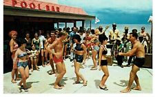 The Castaways Resort Motel Miami Florida Postcard pool bars 60s dancing swimwear picture