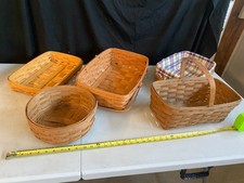 Longaberger basket lot of 5 vintage decorative baskets estate collection picture