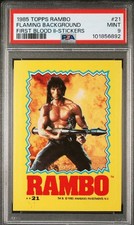 1985 Topps Rambo II #21 Flaming Background PSA 9 Sticker Pop 1  Stallone Rare picture