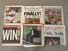 2008 Philadelphia Phillies Champions & Harry Kalas Assorted Newspaper Lot Of 6 picture