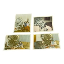 Vintage 1970 Christmas Family Color Photo Lot 4 Tree Gifts Kids Home Kodak picture