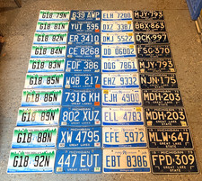 RARE LOT OF 40 MICHIGAN LICENSE PLATES 1973 BLUE BASE SPLENDOR ETC RESELL CRAFT picture