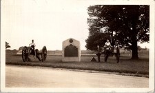 1920s Photograph Gettysburg Battery E Monument Two Men & Cannons picture