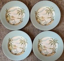 4 Lenox Blue British Colonial Tradewind Accent Luncheon Plates 9 1/2” NEW picture