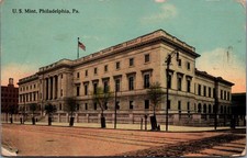 US Mint Philadelphia PA 1912 Vintage Postcard Trolley Tracks Divided Back picture