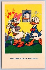 K59/ Walt Disney Postcard c1950-60s Donald Duck Daisy Duck Finland 317 picture