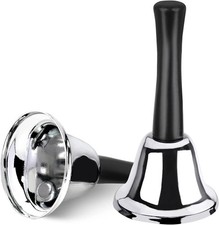 2 Pack Hand Bell, Silver Steel Bell, Ringing Bell with Handle, Dinner Bells for  picture