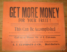 c1920 Paper Board Sign, South Mountain Fruit Growers Association, Washington Co. picture