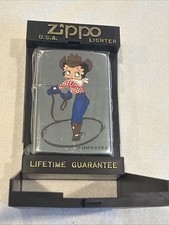 Genuine Brand New 1995 ZIPPO Lighter Very Rare COWGIRL BETTY BOOP 31 Years Old picture