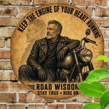 Retro Motorcycle Quote Metal Sign Vintage Biker Wall Plaque 8x8 picture