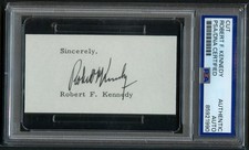 Robert F. Kennedy signed autograph 2X3.5 Cut 64th US Attorney General PSA Slab picture