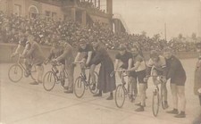 J86/ Interesting RPPC Postcard c1910 Early Bicycle Race Racers Riders 385 picture