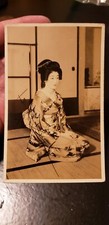WWII Japanese photo of GEISHA girl wearing kimono autographed collectible picture