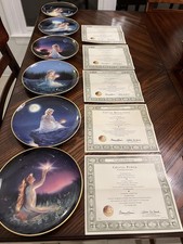 Franklin Mint Mystic Maidens Complete Set 6 Kirk Reinert Plates 5 COAs picture