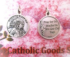 Servant of God Nicholas Black Elk - Pray for Us - Silver Tone Round Ox Medal picture