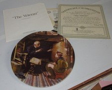 The Veteran Norman Rockwell Plate 12th Issue Heratige Collection COA Box Limited picture