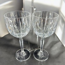 Waterford Marquis Omega Large Heavy Clear Crystal 2 Glass Goblet Drinking Cups picture