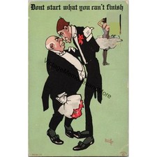 Don't Start What You Can't Finish Vintage Comedy Postcard PC211 picture