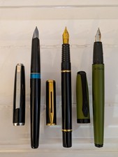Vtg 3x Fountain Pen - Steel Nibs - Pelikan Platignum Waterman picture