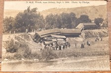 9-3-1908 Sidney NY, D. & H. Wreck Train, Delaware County, RPPC Photo Postcard picture