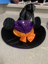 Disney Witch Hat Mickey Minnie Mouse Orange Purple & Black New With Tags picture